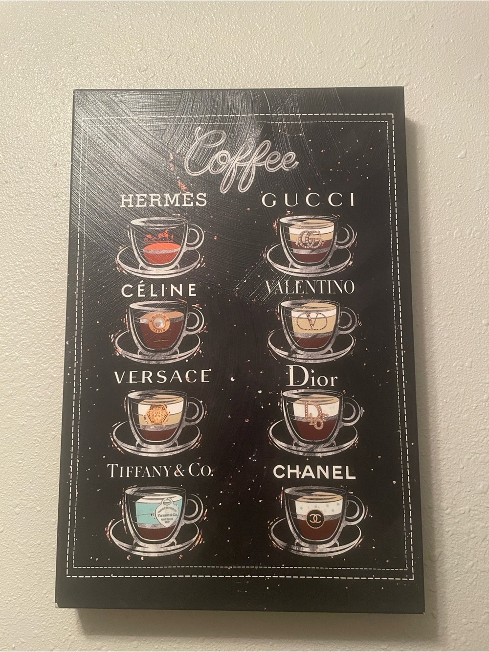 Luxury Coffee Brand Wall Art - Black Background